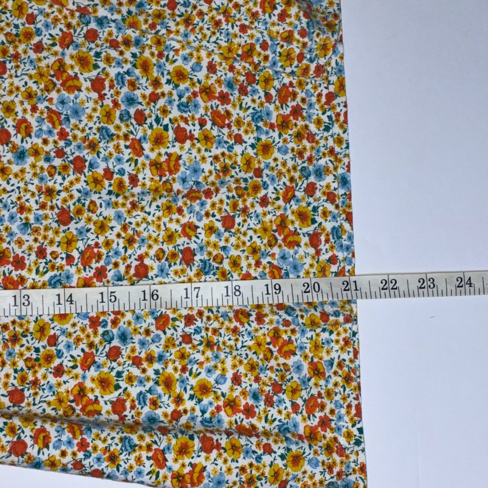 Zara Womens Large Floral Ditsy Print Puff Sleeve Tee Shirt Multicolor Cotton Mix - Picture 8 of 8